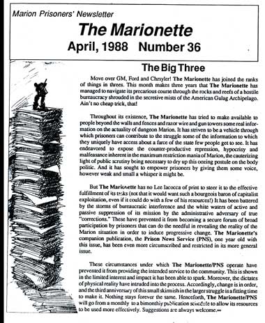 The Marionette newsletter April 1988