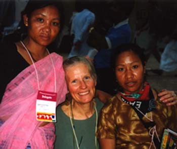 Jean Stewart at World Social Forum, India 2004