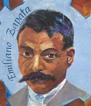 Emiliano Zapata in mural by Susan Greene