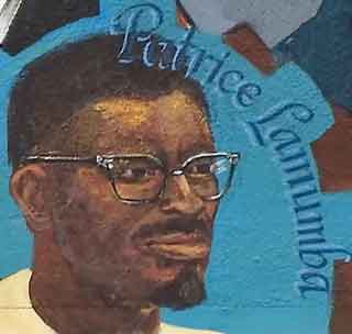 Patrice Lumumba in mural by Susan Greene