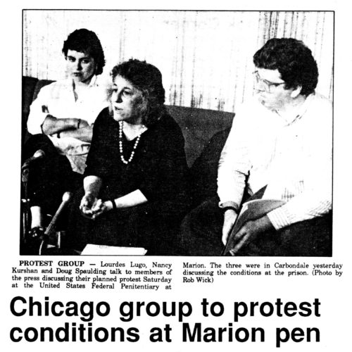 News clipping with photo of 3 CEML members on a couch