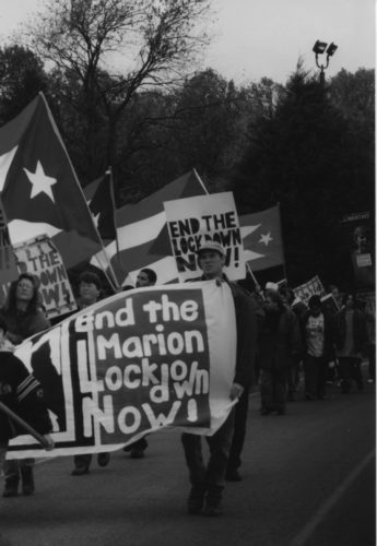 Photo of the October 27, 1997 demonstration at Marion prison